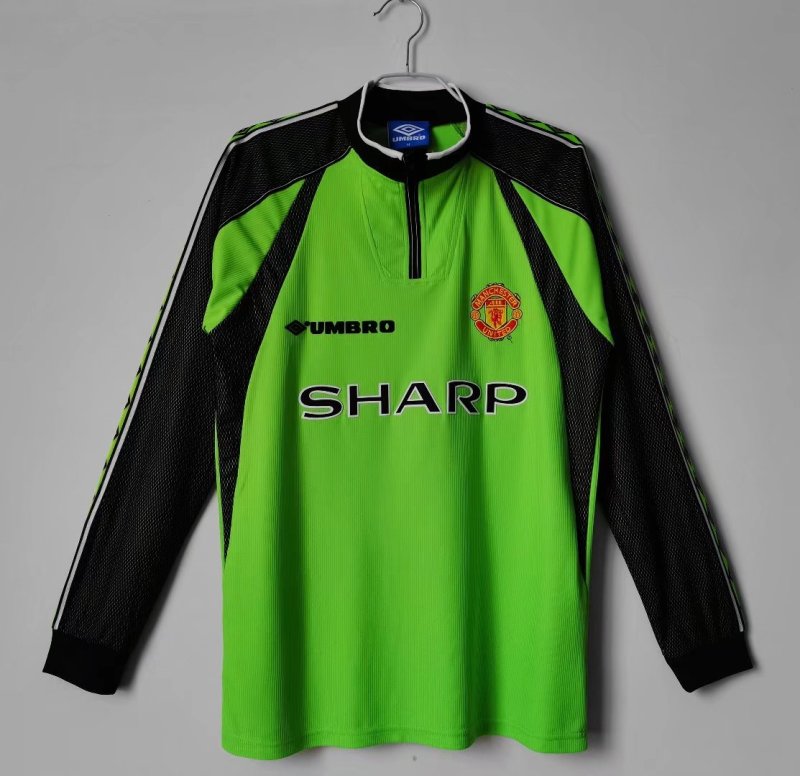 QiYi Long Sleeve: 1998/99 Manchester United Goalkeeper Green 5B #11