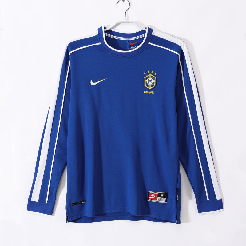 Long Sleeves: 1998 Brazil Away Retro 0B #9