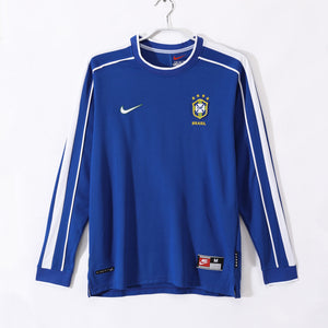 Long Sleeves: 1998 Brazil Away Retro 0B #9