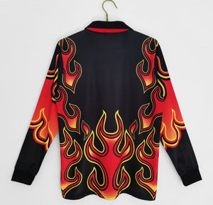 Long Sleeve: Japan Goalie Flame Red Top 5B 1998 Season #9