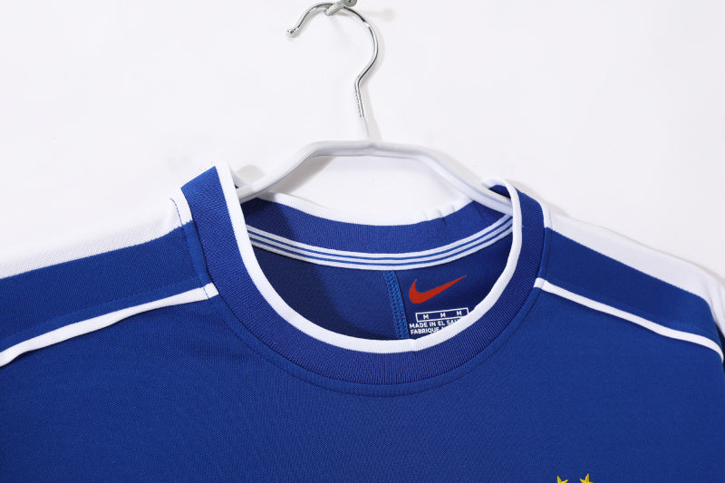 Long Sleeves: 1998 Brazil Away Retro 0B #7
